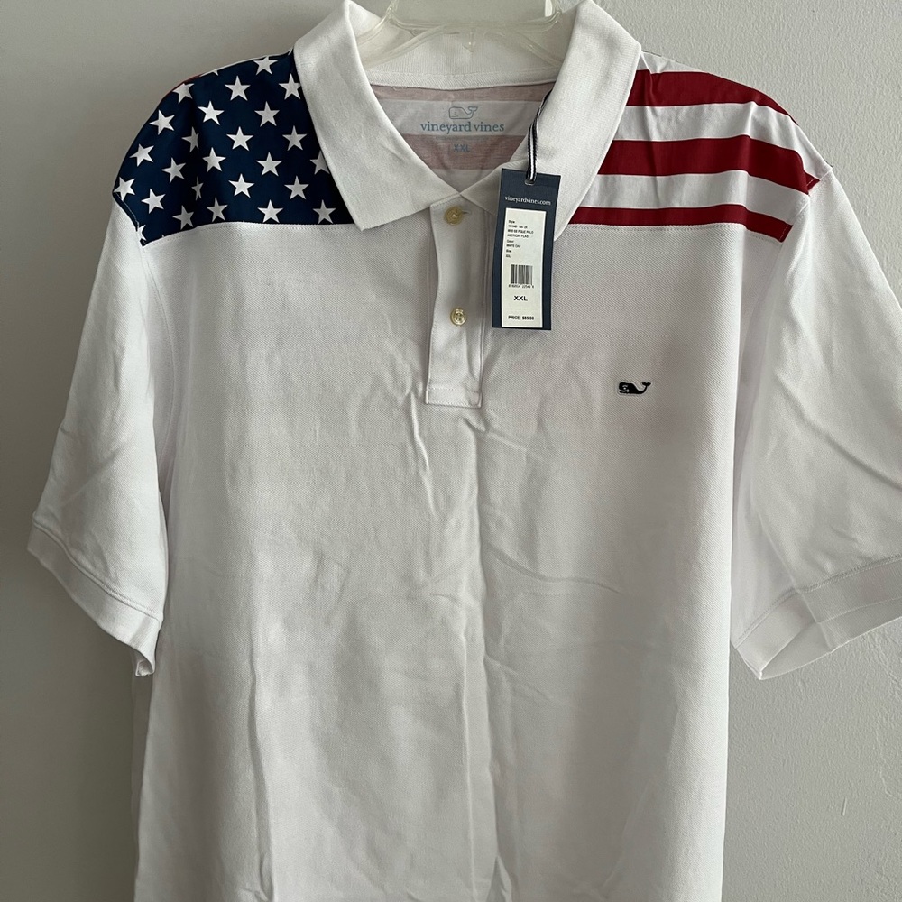 Vineyard Vines Men’s USA Flag Pique Polo Shirt. XXL. New With Tags.